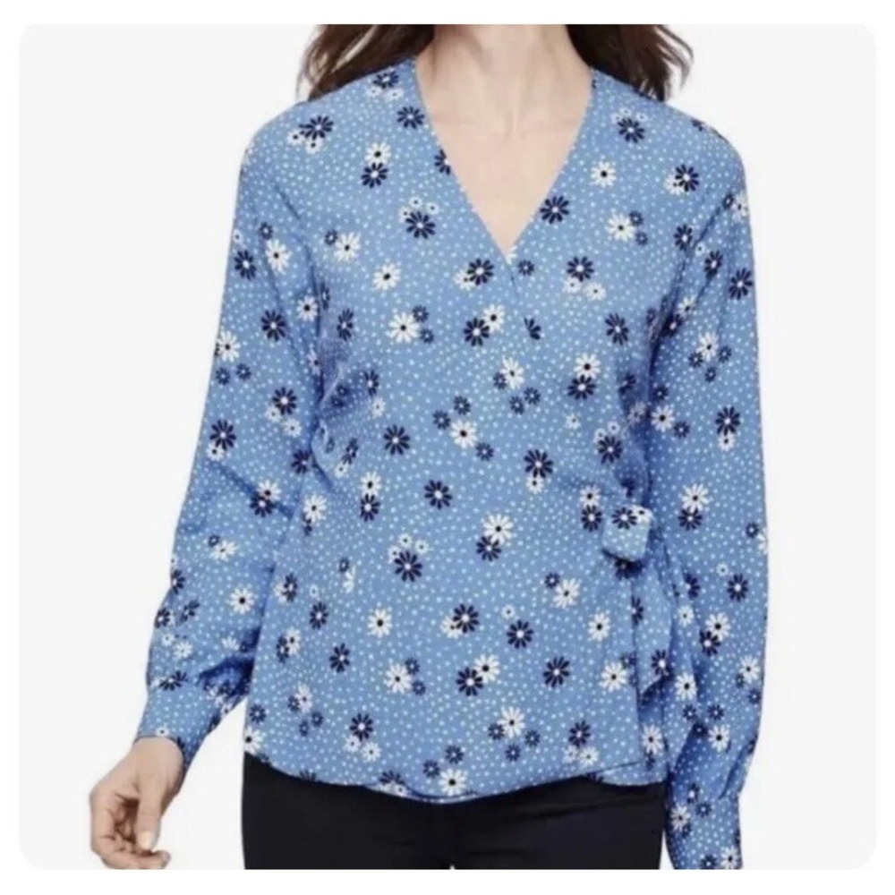 Talbots Blouse M Floral Faux Wrap Coquette Whimsy Cottagecore Girlhood $89